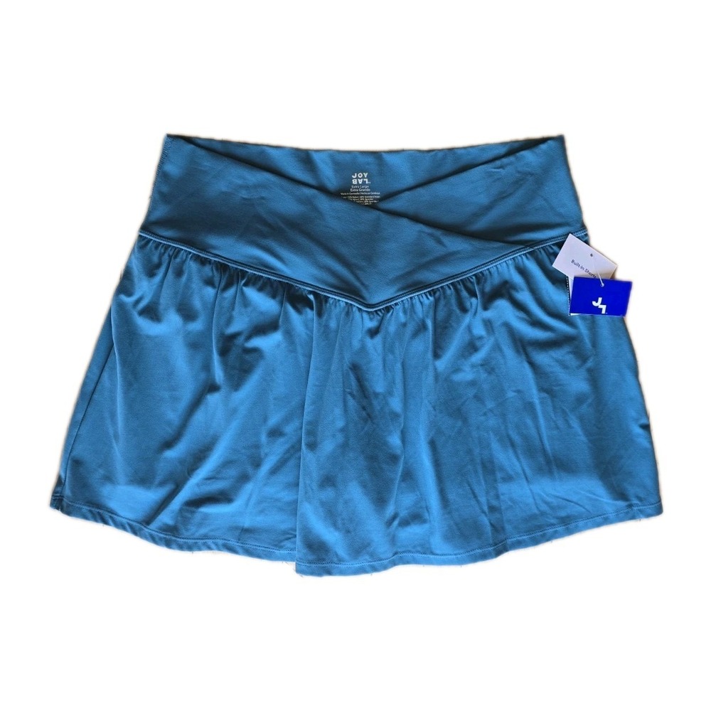 NWT~ JoyLab sz XL Teal Colonial Blue High rise crossover Skort Tennis Pickleball